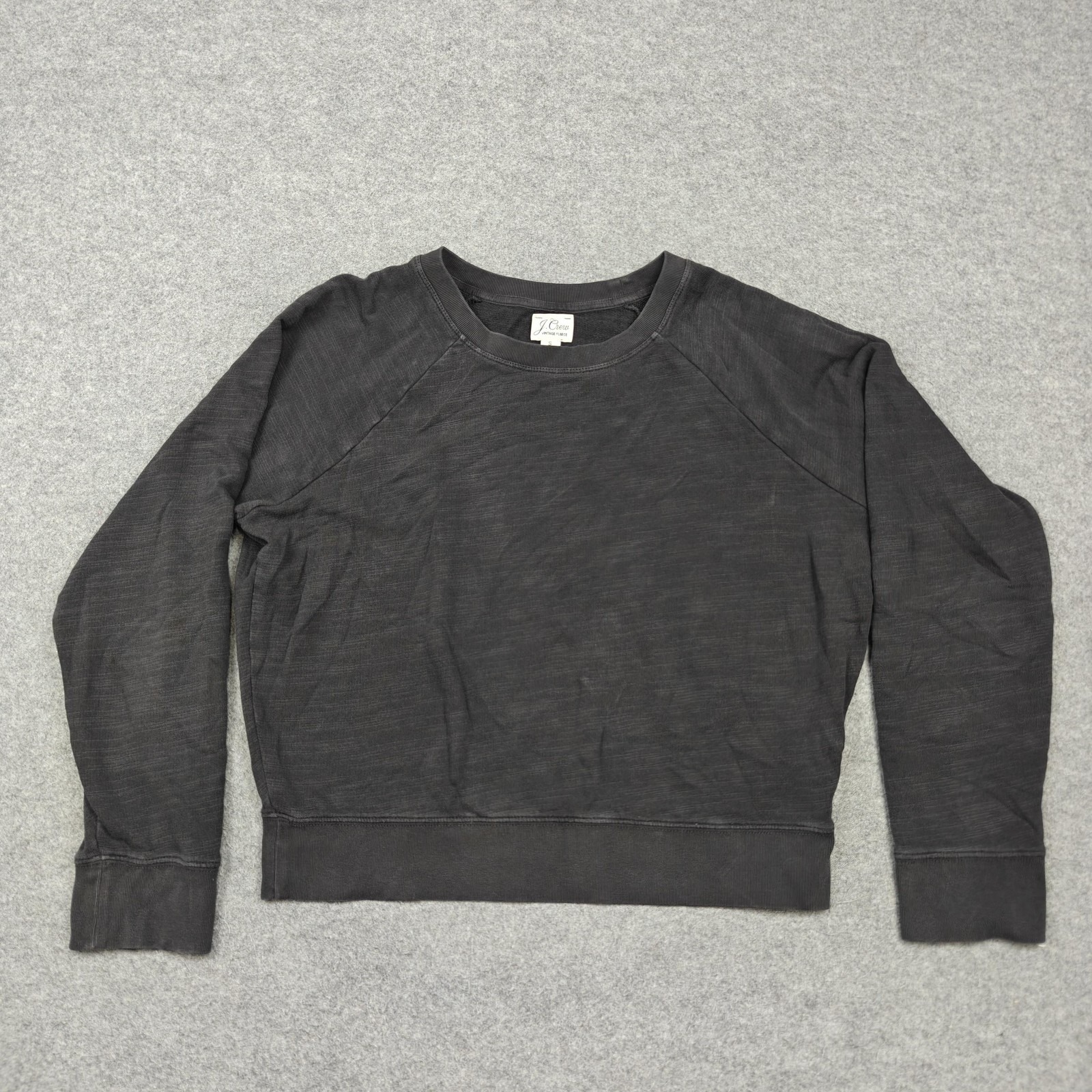 J.Crew Sweatshirt Womens Small Gray Vintage Fleece Raglan Crewneck Pullover